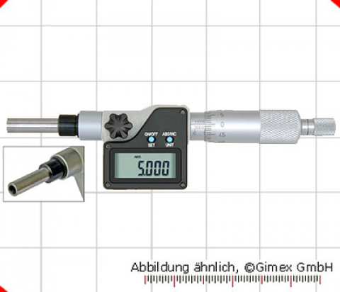 Dig.-Einbau-Messschrauben, 0 - 25 mm, 5 mm Aufnahme