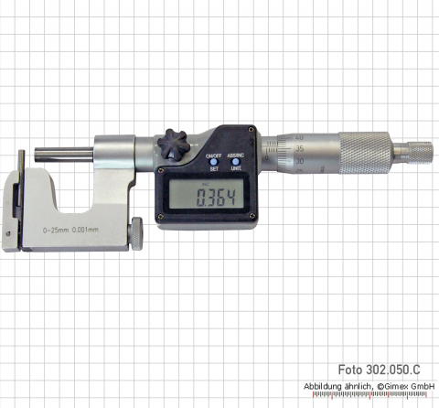 Dig.-Universal-Mikrometer, 2 Einsätze,  0 -25 mm