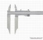 Preview: WS-Messschieber, Monoblock, mit Spitzen, 1000 x 150 x 0,05 mm