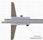 Preview: Depth vernier caliper  with needle point, convertable, 200 x 100 x 0.05 mm