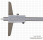 Preview: Depth vernier caliper  with needle point, convertable, 300 x 150 x 0.02 mm