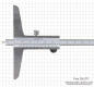 Preview: Depth vernier caliper with needle point, 300 x 150 x 0.02 mm, INOX
