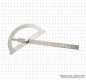 Preview: Steel Protractors, 0 - 180°,  80 x 120 mm