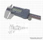 Preview: Digital caliper 3 - 150 mm, with small jaws, ABS