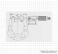 Preview: Digital micrometer with one carbide point and one flat carbide meas. face,  7.6 - 33 mm, 2 mm/U