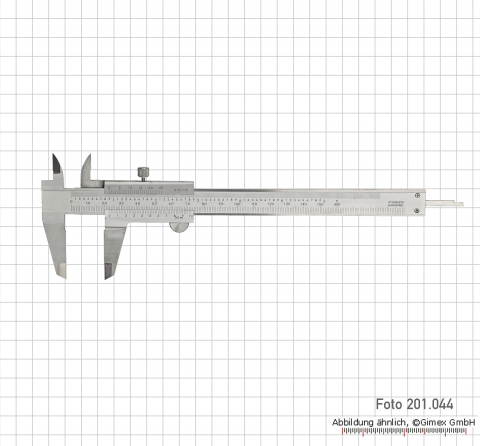 Vernier calipers with set screw, 150x0,02 mm