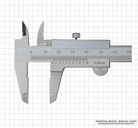 Klein-Messschieber,  100 x 0,02 mm, INOX, Monoblock, Feststellschraube