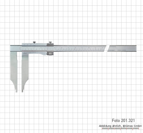 WS-Messschieber, Monoblock, ohne Spitze, 200 x 60 x 0,05 mm