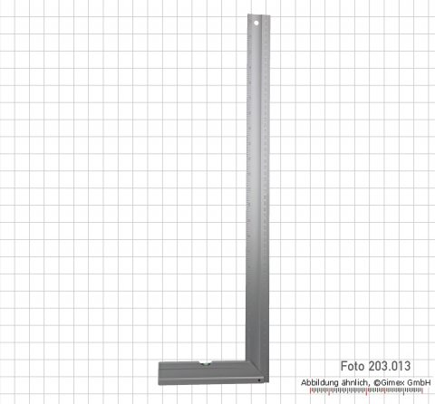 203.011: Schreinerwinkel mit Wasserwaage, 250 x 150 mm