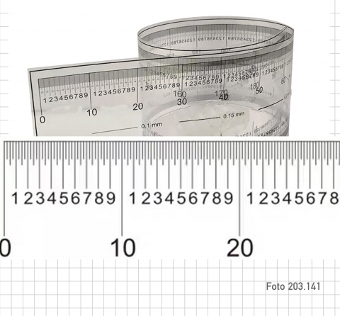 Ruler, made of PET plastic, flexible and transparent, 50 cm
