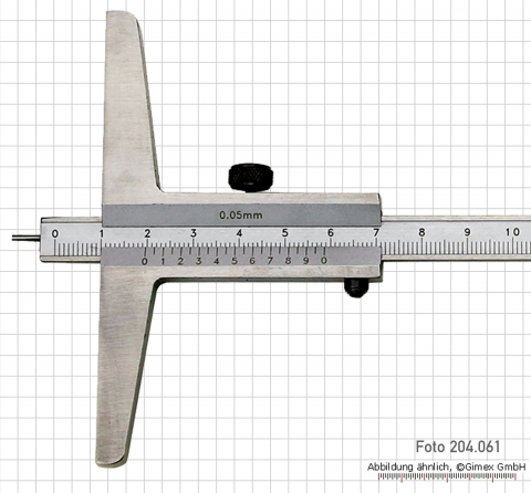 Depth vernier caliper with needle point 300 x 100 mm, 0.05 mm, INOX