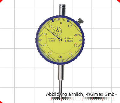 Messuhr mit Steinlagerung, 10 x 0,01 mm, 17µm