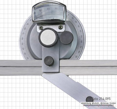 Universal bevel protractors, with magnifier, 150/500 mm