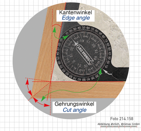 Gehrungs-Winkelmesser, aus Aluminium