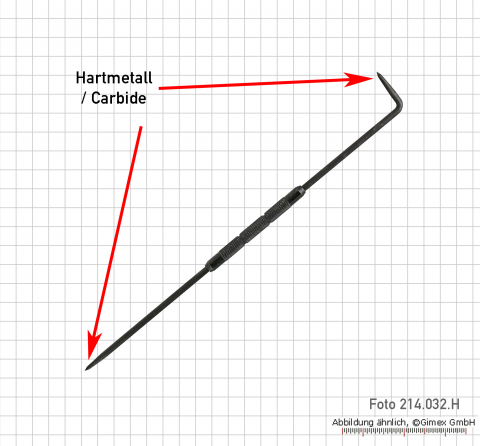 Reißnadel, zwei Spitzen aus HM, 250 mm