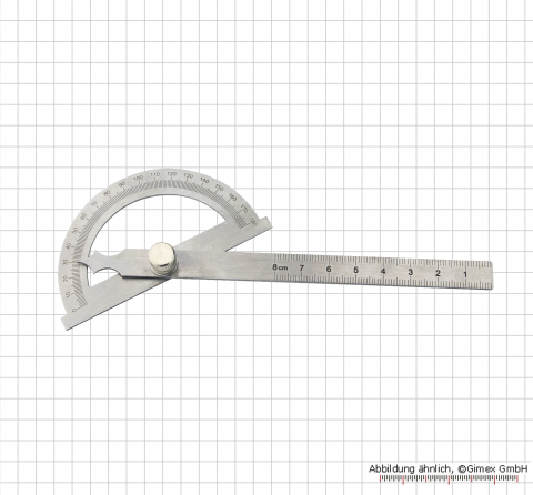 Steel Protractors, 0 - 180°,  80 x 120 mm