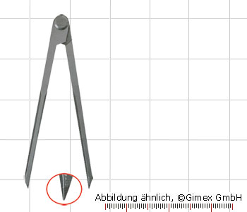 Spitzzirkel mit Nietscharnier mit HM-Spitze, 100 mm