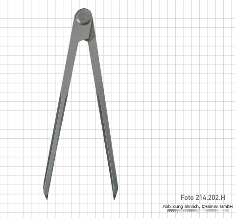 Spitzzirkel mit Nietscharnier mit HM-Spitze, 150 mm