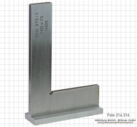 Kontrollwinkel, INOX, mit Anschlag, 150 x 100 mm