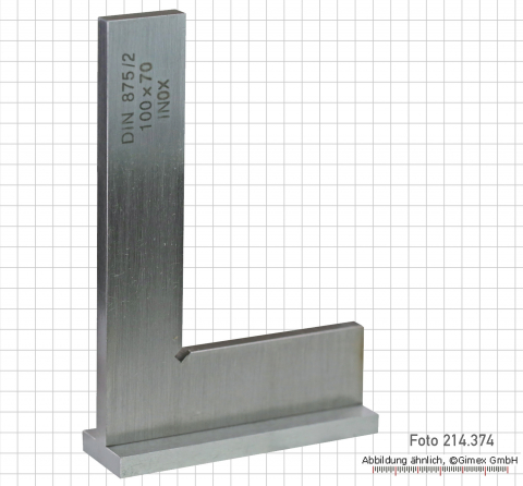 Kontrollwinkel, INOX, mit Anschlag,  75 x 50 mm