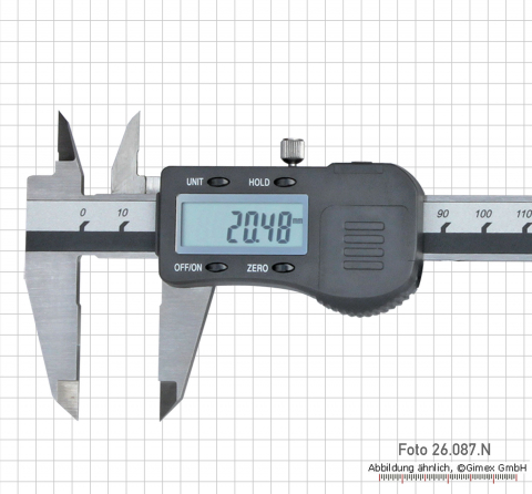Dig.-Taschen-Messschieber, mit Rolle, 150 mm