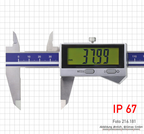 Digital poket calipers, IP 67,  150 mm, inductive measuring system