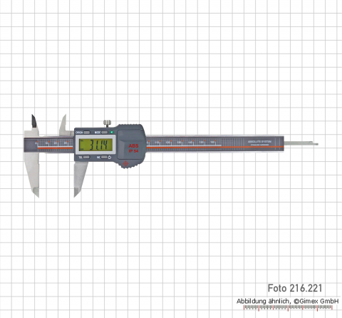 Digital caliper, IP 54, with TOL-LED, 300 mm
