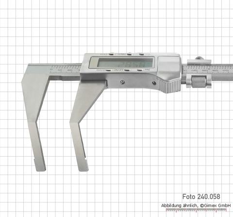 Preview: DIGITAL-WERKSTATT-MESSSCHIEBER MIT GEWINKELTEM SCHNABEL, 250 mm