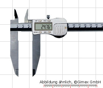 Digital vernier caliper 3V with extra long jaws, 200 x 80 mm