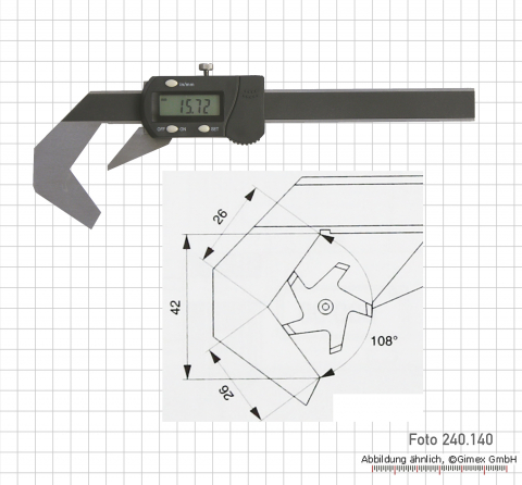 Dig. 5-Punkt Messschieber 2 - 40 mm