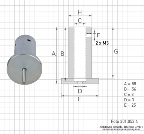 Dig.-Tiefenmessuhr 0 - 20 mm, mit rundem Anschlag 25 mm