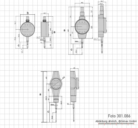 Digital-Messuhr, 50.8 x 0,0005 mm - mit Glasmaßstab-Sensor