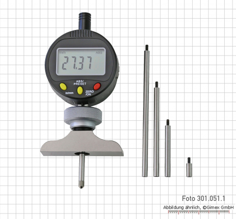 Dig.-Messuhr mit Tiefenmessbrücke 63x16 mm