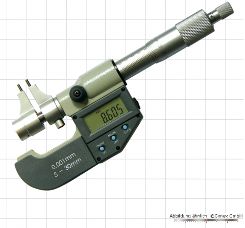 Dig. inside micrometer with round measuring face,  75 - 100 mm