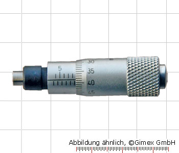 Einbau-Messschrauben,  6,5 mm, planparallel, Umkehr-Skalierung