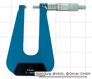 Bügelmessschraube mit 100 mm Bügeltiefe, 0 - 25 mm