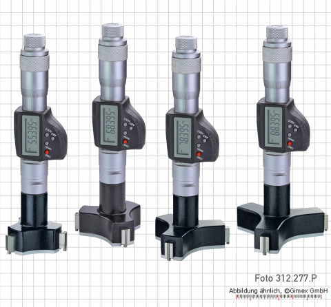 Dig. three point internal micrometer set,  50 - 100 mm