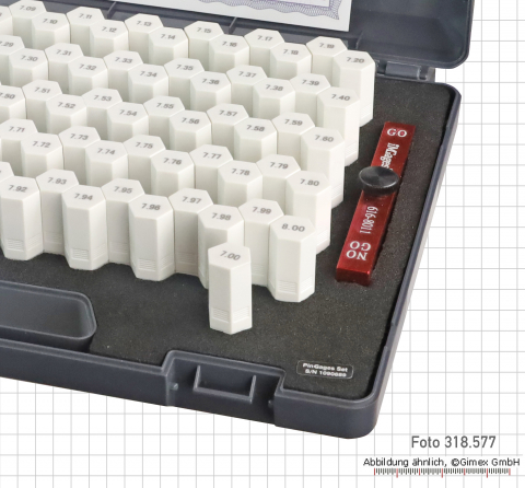 Messstift-Satz mit Halter, ± 0,004 mm, 6,00-7.00 mm