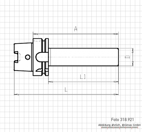 Checking mandrel HSK-A for concentricity, HSK-A40-D25-L200