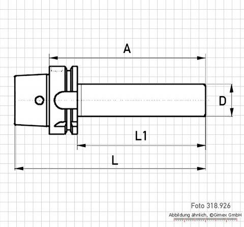Checking mandrel HSK-E for concentricity, HSK-E50-D32-L250