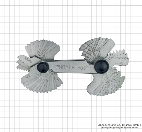 Double screw pitch gauges, 0.25 - 28 mm, 58 pcs.