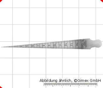 Messkeil aus Stahl, 1 - 15 mm, Ablesung 0,1 mm