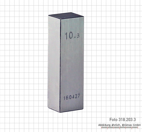 Gauge block set for checking of microm., 15 pcs., with planar gl