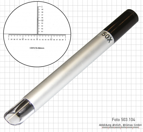 Präz. Stiftmikroskop  50X, Skalierung 0,02 mm