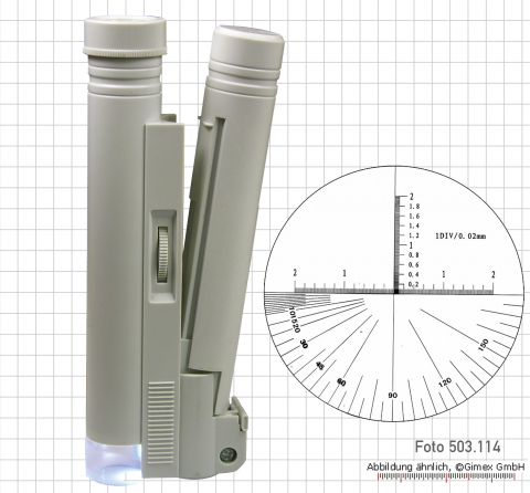 Stab-Mikroskop mit LED-Beleuchtung  40X, 0,02 mm