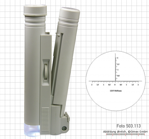 Stab-Mikroskop mit LED-Beleuchtung  40X, 0,05 mm