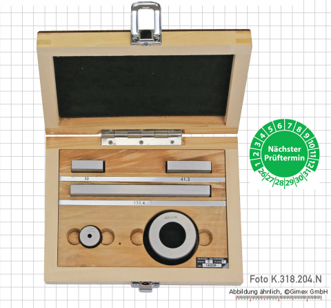 Parallelendmaß-Prüfsatz für Messschieber, 5 tlg., klein