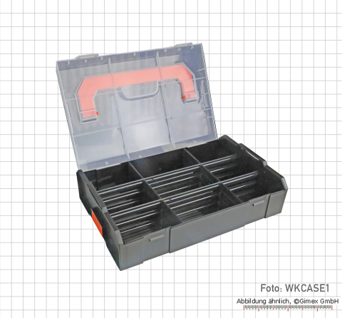 Werkzeugbox 28x18x7 cm mit transparentem Deckel