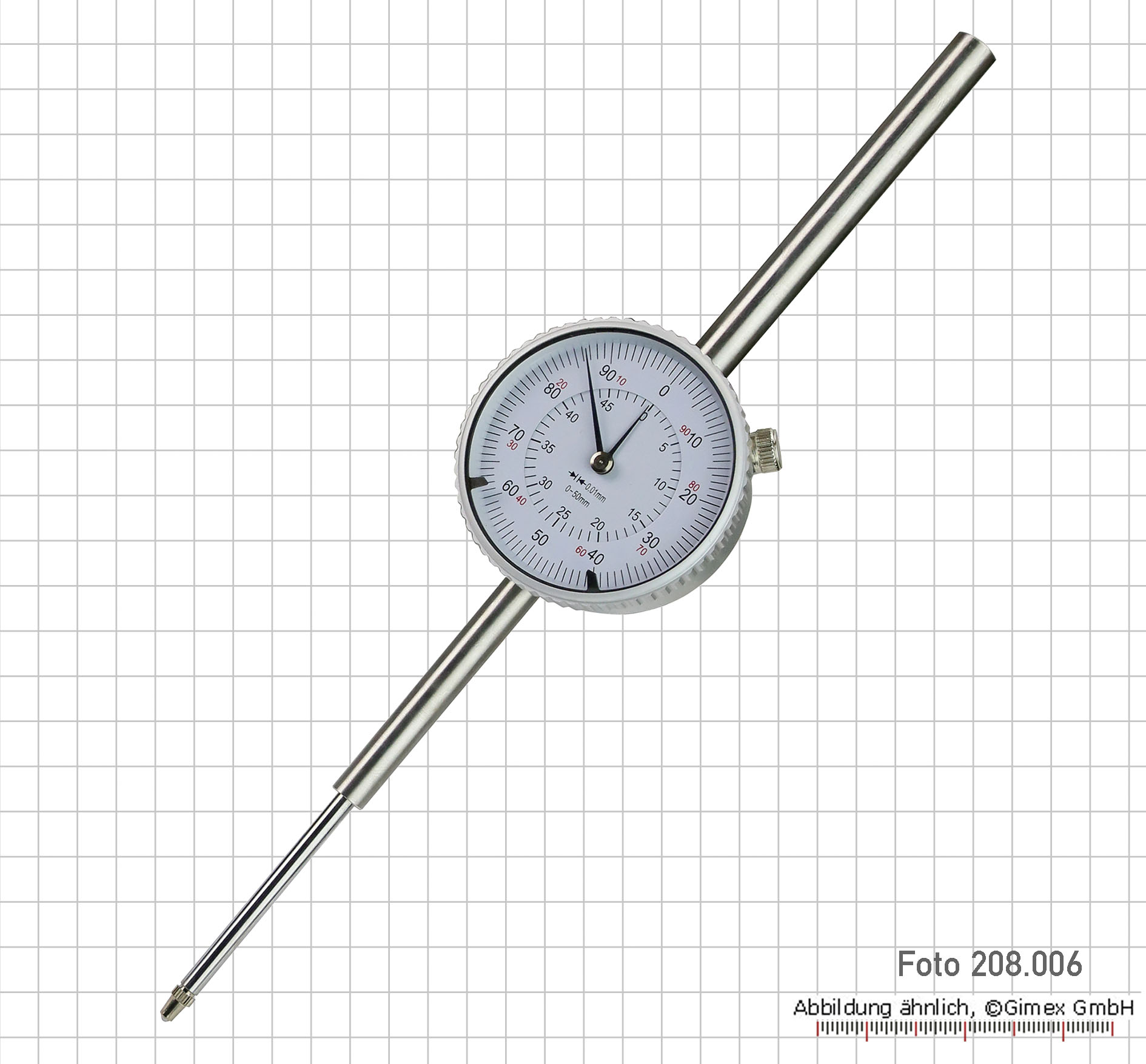 Messuhr mit Ablesung 0,001 mm, Messbereich 5 mm-MI-01024002