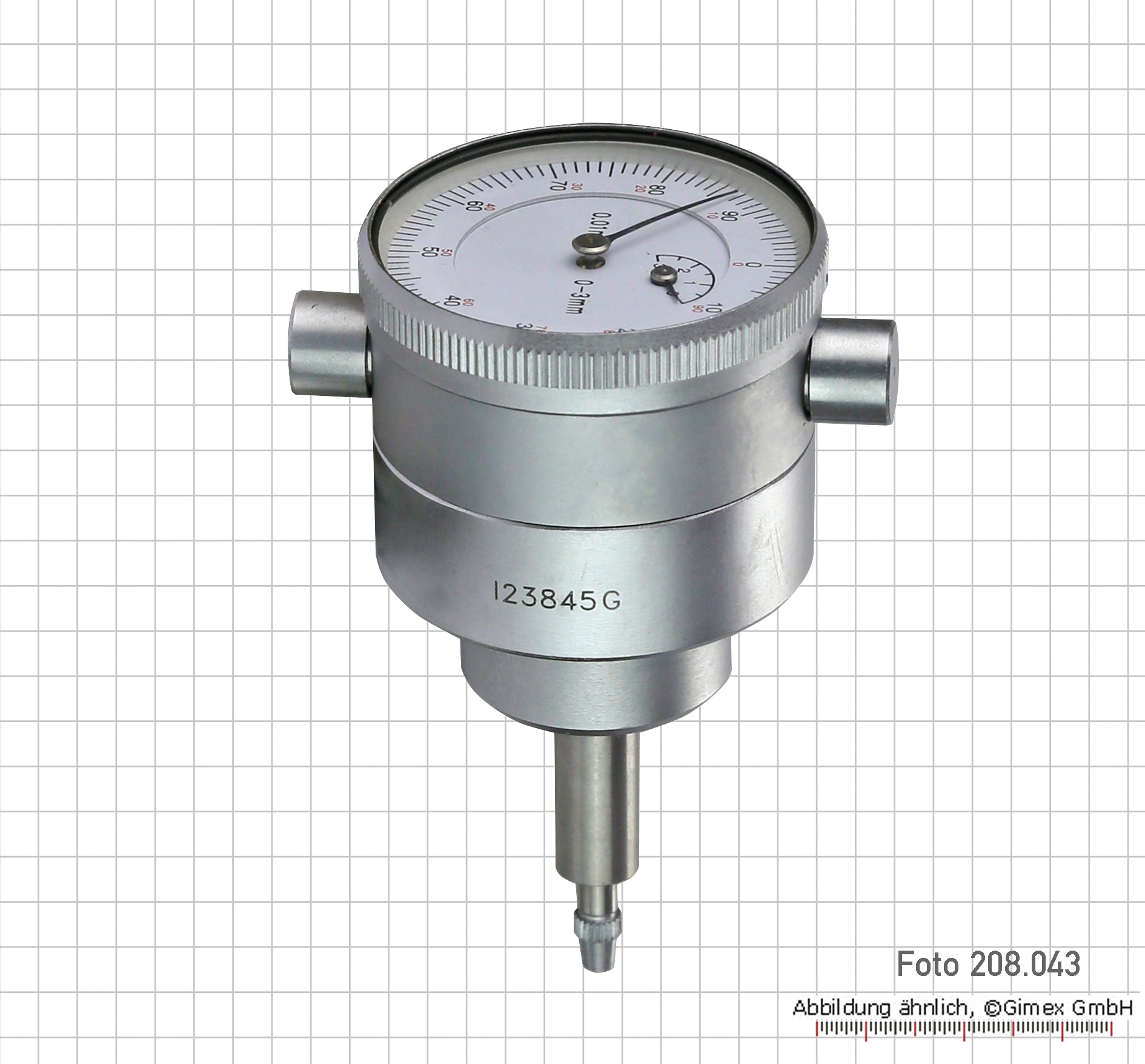 Messzeuge, Messschieber, Mikrometer, Messuhren - Messuhr mit rückwärtiger  Messspindel, 5 x 0,01 mm, 17 µm